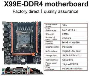 JAENFONG X99E Motherboard+E5 2676 V3 CPU Dual Channel Supports 4XDDR4 RECC RAM PCIE X16 NVMe Gigabit LAN Card Desktop Motherboard