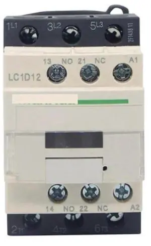 Three-Phase AC Contactor LC1-D12 220VAC Magnetic Contactor for Electrical Elevator Din Rail Mounting