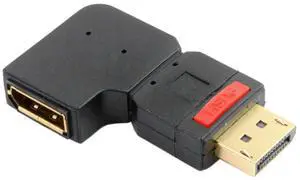 JAENFONG  DisplayPort Male to Female Extension Adapter Standard DP 4K Right Angled 90 Degree