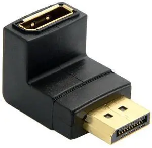 JAENFONG  Down Angled 90 Degree DisplayPort Male to Female Extension Adapter 4K 60hz