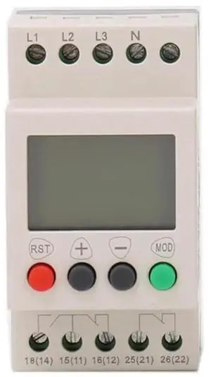 JVR1000-AN LCD Three-Phase Voltage Monitoring Relay with Overvoltage Undervoltage Phase Sequence Phase Loss Neutral Loss