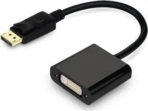 JAENFONG DP to DVI-D 1080p Adapter, DisplayPort to Single-Link DVI-D Passive Video Converter - Male to Female, Compatible with Computer, Desktop, Laptop, PC, Monitor, Projector, HDTV -Black
