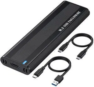 JAENFONG M.2 NVMe SATA SSD Enclosure, Tool Free M.2 to USB C Adapter, 10 Gbps Hard Drive Reader NVMe Enclosure for M and B+M Keys and Size in 2280/2260/2242 SSDs