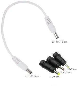 JAENFONG DC Power Extension Cable 5.5x2.5mm Male to Male with 4.0x1.7mm 3.5x1.35mm 2.5x0.7mm Adapter Power Cable for Routers Laptop