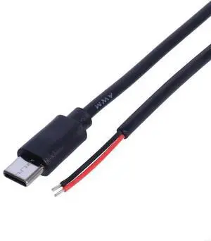 JAENFONG USB C to 2Pin Bare Wire Open End Cable 5V/2A USB Type C Male 2Pin Pigtail Power Wire Replacement DIY Cable for LED Light