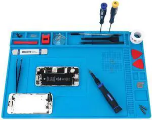 JAENFONG Silicone Soldering Mat Electronics Mat, Solder Pad Heat Resistant 932°F, Magnetic Work Mat Silicone Repair Mat for Soldering, Computer, Laptop, Cell Phone, RC, Watch, Gun, Size 17.7" x 11.8