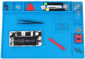 JAENFONG Soldering Mat Electronics Repair Mat, Silicone Work Mat Heat Resistant 932°F, Magnetic Mat for Screws and Tools, Solder Mat Silicone Pad for Watch, Phone, Eyeglass, Knife, Size 13.8 "x 9.9"