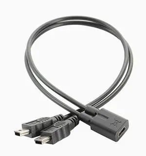 JAENFONG Mini USB 1 to 2 Y Splitter Cable USB 2.0 Mini 5-Pin Female to Double 2 Male Converter High Speed Charging Cable Cord