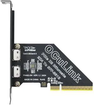 JAENFONG Gen4 PCIe to Oculink SFF-8612 Adapter SFF-8611 External Graphics Card for GPU Dock, eGPU, NVMe SSD (PCIe x8 to Oculink)