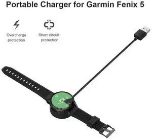 JAENFONG USB Charger Clip Cradle Cable Power Dock Base Charging Cable Adapter for Garmin Fenix 5/Forerunner 55