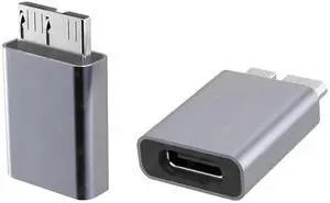 JAENFONG Adapter USB-C USB 3.1 Type C Female to Micro USB 3.0 Male Data Adapter 10Gbps Data Power for Laptop SSD Disk