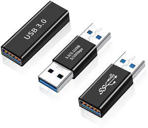 JAENFONG 3 Pack USB 3.0 Adapter, USB-A Male to Female, Male to Male and Female to Female Extension Coupler Converter Extender Connector