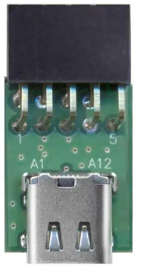 JAENFONG Adapter Single Port USB 3.1 Type C USB-C Female to USB 2.0 Motherboard 9pin 10pin Header Adapter PCBA 480Mbps
