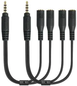 JAENFONG Dual Female Audio Cable Y Splitter Cable 3.5 Mm 1 Male To 2 Female for Earphone Headset Headphone MP3 MP4 Stereo Plug Adapter