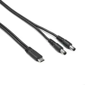JAENFONG 60W USB C to DC 5.5 x 2.5mm Power Charging Cord for Laptop 20V USB Type C Male Input to Double DC 5.5 x 2.5mm Male Cable