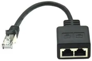JAENFONG RJ45 Cable Splitter Converter 1 Male In to 2 Female Out CAT7 Network Cable Extend Adapter LAN Ethernet Connector