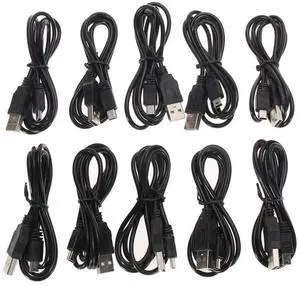 JAENFONG 10 pcs USB Charging Cable Wireless Gamepad Charger Data Cable For PS3 Controller Connect Computer Play charging 1m