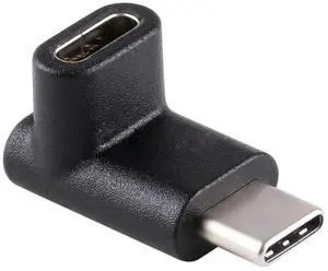 JAENFONG  90 Degree Up or Down Angled Reversible USB 3.1 Type-C Male to Female Extension Power Data Video Adapter for Laptop Phone