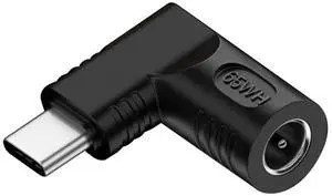 JAENFONG Adapter DC 20V Jack 5.5x1.7mm Input to USB-C Type-C Output 90 Degree Right Angled Power Plug Charge Adapter 65W JAENFONG Adapter DC 20V Jack 5.5x1.7mm Input to USB-C Type-C Output 90 Degree Right Angled Power Plug Charge Adapter 65W