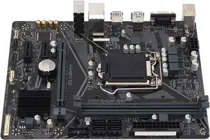 H410M Computer Motherboard, 2 DDR4 DIMM Slot M ATX Desktop Motherboard for LGA 1200 10th Gen, for Core CPU Processor, 1x PCIE X16, 4X SATA III, 1x VGA, USB2.0