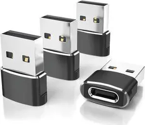 JAENFONGUSB to USB C Adapter 4 Pack Type C Female to A Male Charger Converter for Apple Watch Ultra iWatch 8 7 iPhone 14 13 12 11 Pro Plus Max Airpods iPad 9 10 Air 5 Mini 6 Samsung Galaxy S23 S22 S21