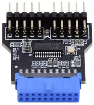 JAENFONG USB 3.0 Front Panel Header 19Pin/20Pin 1 to 2 HUB 9Pin/10Pin Mainboard Header Extension Adapter