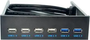 2 Ports USB 3.0+ 4 Ports USB 3.0 5.25" Internal CD-ROM Bay Front Panel 6 Ports USB Hub,Motherboard USB 20 pin to 2 x USB 3.0, 10 pin to 4 x USB 2.0 Splitter Adapter Cable w/ 5.25 inch