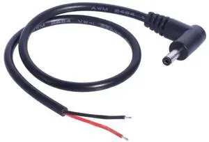 JAENFONG 90 Degree DC 3.5mm x 1.35mm Plug male Jack DC Power Charging Cable Connector DC Power Wire Pigtail for CCTV Camera LED Strip