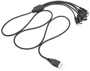 JAENFONG USB Charger Cable Classic Delicate 1.2m 5 in 1 USB Charging Cable Cord Fit for Nintend 3DS XL NDSLite NDSI LL