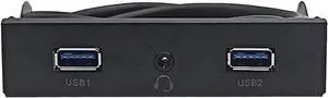 PC Case 3.5 inch front panel 2 Ports USB 3.0 USB Hub w/ HD Audio & Mic Combo Header 4Pin,Motherboard USB 19-Pin to 2 Female Adapter Cable - 2 FT
