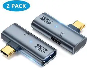 JAENFONG [2 Pack] 2-in-1 USB C to USB 3.2 Adapter with 100W PD Type C Charging Port, USB C OTG Converter for M-e-ta Quest 2, Ro-g Ally, Steam Deck, for i-P-hone 15 Series, i-Pad, Ma-c-Book and More