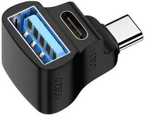 JAENFONG 1 To 2 USB-C To USB-C USB-A Adapter 20Gbps USB-C Male To USB-C USB-A Female Adapter 8K 60HZ 180 Degree for STEAM DECK/Switch