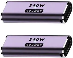 JAENFONG  USB C 90 Degree Adapter,USB C Right Angle Adapter with 40 Gbps PD 240W 8K@60hz Video Charge (Straight-2 PCS)