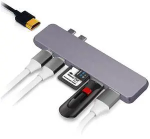 USB C Hub Type C Hub Adapter Compatible with MacBook Pro/Air, iMac, Mac Mini/iPhone 15- TF/SD Card Reader, 2X USB 3.0 Ports, 4K HDMI Output, 2X USB C Data Slot - 7 Ports USB C Hub Type C Hub Adapter Compatible with MacBook Pro/Air, iMac, Mac Mini/iPhone 15- TF/SD Card Reader, 2X USB 3.0 Ports, 4K HDMI Output, 2X USB C Data Slot - 7 Ports