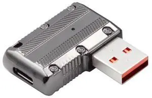 JAENFONG Adapter USB-C USB 3.1 Type C Female to USB 3.0 Type-A Male 90 Degree Left Angled Flat Type 10Gbps Data 120W Power Adapter Mecha Cyberpunk Style JAENFONG Adapter USB-C USB 3.1 Type C Female to USB 3.0 Type-A Male 90 Degree Left Angled Flat Type 10Gbps Data 120W Power Adapter Mecha Cyberpunk Style