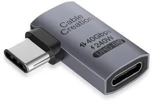 JAENFONG Right Angle USB C Adapter, USB C Male to Female 90 Degree Adapter 40Gbps 240W Compatible with Thunderbolt 4, USB 4, Notebook, PC, Tablet, Phone and More, Right Angle