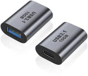 JAENFONG USB Female to USB C Female Adapter (2 Pack), 10Gbps USB 3.1 to Type-C Extension Coupler Converter Extender Connector Support Fast Charging for PC, Laptop, Charger, Power Bank JAENFONG USB Female to USB C Female Adapter (2 Pack), 10Gbps USB 3.1 to Type-C Extension Coupler Converter Extender Connector Support Fast Charging for PC, Laptop, Charger, Power Bank