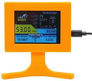 JAENFONG Nerdminer V2 56kh/S 2.8 Inch LCD Display Nerdminer Bitcoin Crypto Solo Lottery Desk Miner Cryptocurrency Miner Orange
