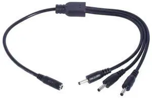 JAENFONG 3.5mm x 1.35mm 1 female to 3 Male 3 way DC Power adapter Cable 3.5x1.35mm Splitter connector Plug extension for CCTV LED strip