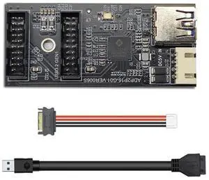 JAENFONG Card Single 19/20Pin Header to USB 3.0 19/20Pin Dual Ports Female PCBA Type Adapter Splitter HUB 5Gbps JAENFONG Card Single 19/20Pin Header to USB 3.0 19/20Pin Dual Ports Female PCBA Type Adapter Splitter HUB 5Gbps