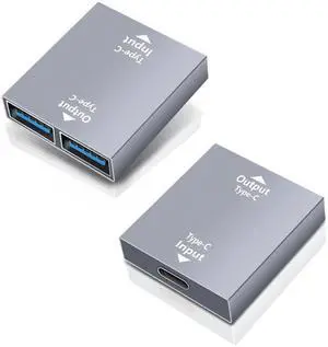 JAENFONG USB C to USB Splitter USB C Female to Dual USB 3.0 Female 10A Fast Charging Adapter Super Speed Data Sync for Laptop PC Charger Power Bank, 2 Pack JAENFONG USB C to USB Splitter USB C Female to Dual USB 3.0 Female 10A Fast Charging Adapter Super Speed Data Sync for Laptop PC Charger Power Bank, 2 Pack