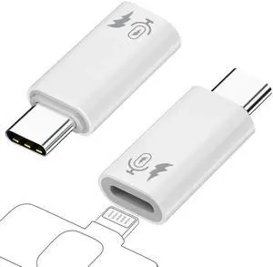 JAENFONG 2 Pack USB C to Lavalier Microphone Adapter, Type C Male Converter for iPhone Wireless Lavalier Microphone, iPhone 16/15 Series, iPad Air/Pro, Not for Headphone and Data