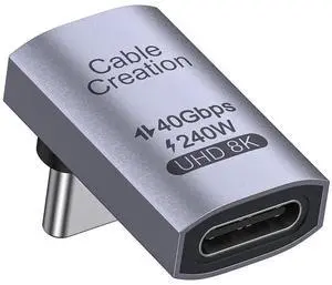 JAENFONG 90 Degree USB C Adapter, Right Angle USB C Male to Female Adapter 40Gbps 240W Compatible with Steam Deck, ROG Ally, Switch, Notebook, PC, Tablet, Phone and More,Up Angle JAENFONG 90 Degree USB C Adapter, Right Angle USB C Male to Female Adapter 40Gbps 240W Compatible with Steam Deck, ROG Ally, Switch, Notebook, PC, Tablet, Phone and More,Up Angle