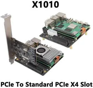 JAENFONG X1010 Expansion Board PCIe FFC Connector to Standard PCIe X4 Slot Expansion Board for Raspberry Pi 5 US PLUG
