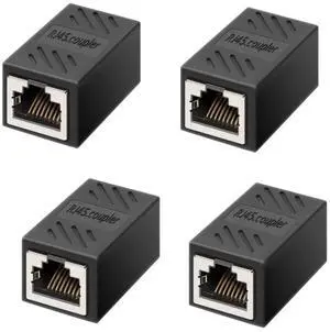 JAENFONG RJ45 Coupler, Ethernet Network Cable in line Coupler for Cat7/Cat6/Cat5e/Cat5, Ethernet Network Cable Extender Female to Female (4 Pcs) JAENFONG RJ45 Coupler, Ethernet Network Cable in line Coupler for Cat7/Cat6/Cat5e/Cat5, Ethernet Network Cable Extender Female to Female (4 Pcs)
