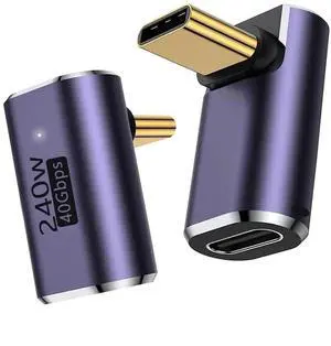 JAENFONG  USB C 90 Degree Adapter,USB C Right Angle Adapter with 40 Gbps PD 240W 8K@60hz Video Charge,Compatible for MacBook Pro/Air,Steam Deck,Switch,VR and More Type C Devices (A-2PCS) JAENFONG  USB C 90 Degree Adapter,USB C Right Angle Adapter with 40 Gbps PD 240W 8K@60hz Video Charge,Compatible for MacBook Pro/Air,Steam Deck,Switch,VR and More Type C Devices (A-2PCS)