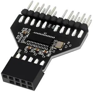 JAENFONG Motherboard USB2.0 9Pin Header Splitter USB2.0 9 Pin to USB3.0 19Pin Conversion Adapter Extension Cable Adapter for RGB Lamp Fan