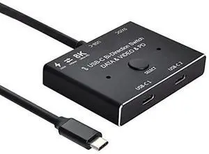 JAENFONG  USB-C Type-C Bi-Direction Switch MST 1 to 2 Hub Support Video Data PD 8K@30hz 100W 10Gbps