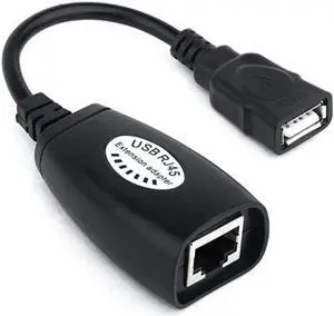 JAENFONG USB 2.0 Extension Extender Adapter male & Female Up To 150ft Using CAT5/CAT5E/6 RJ45 Lan Network Ethernet Repeater Cable