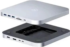 Hagibis USB-C Hub with Dual Hard Drive Enclosure, Type-C Docking Station for Mac Mini M2, Mac Studio M1 Max Ultra with 2.5inch SATA, M.2 SSD, 4K@60Hz DP1.4 & HDMI, USB3.2 Gen2, SD/TF (MC25 Pro HD)